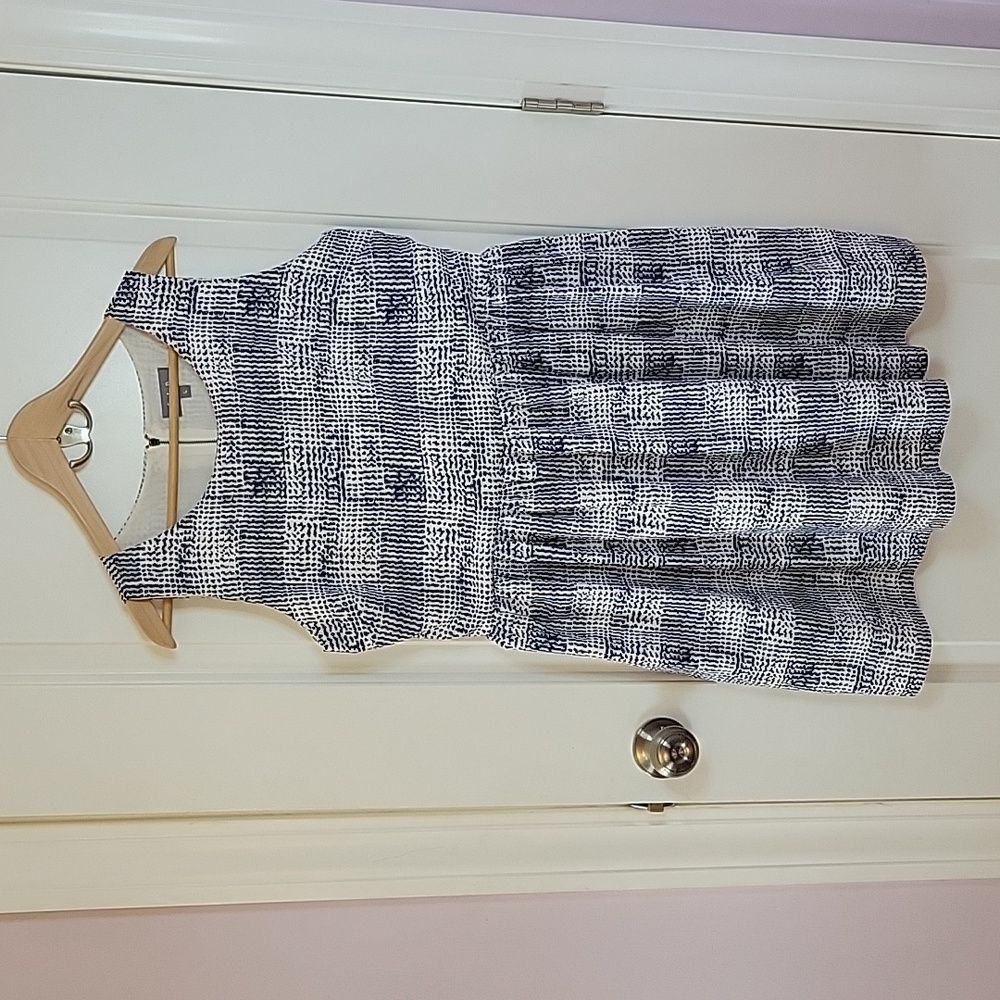 Blue Plaid Pattern Dress Fit and Flare